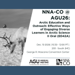 Picture of a reindeer with information about AGU session ED42A
