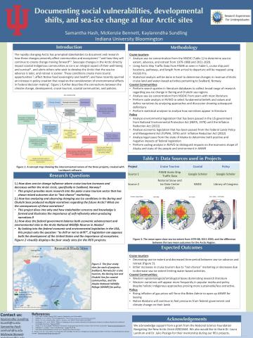 Documenting social vulnerabilities, developmental shifts, and sea-ice change at four Arctic sites poster