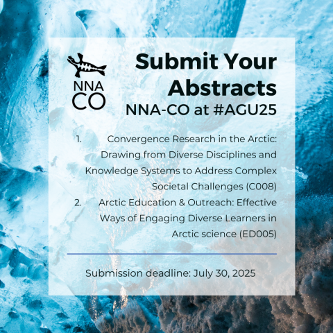 Call for abstract submissions over an image of ice